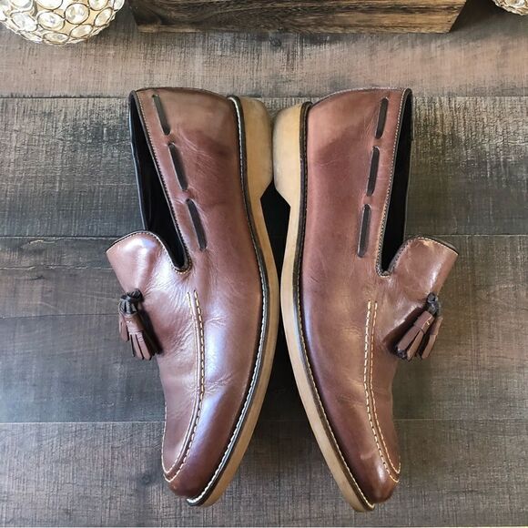 Donald Pliner Leather Loafers - Picture 6 of 9
